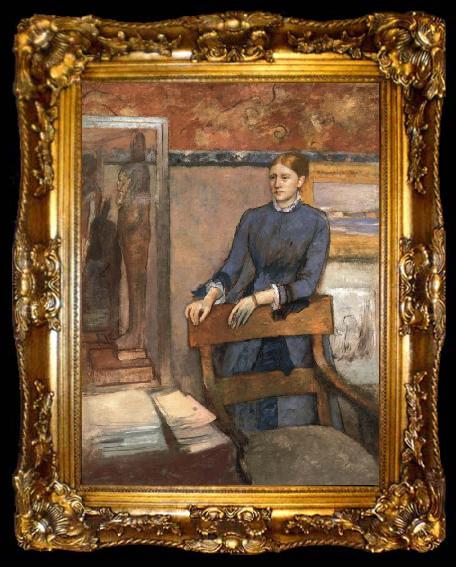 framed  Edgar Degas Helene Rouart in her Father-s study, ta009-2
